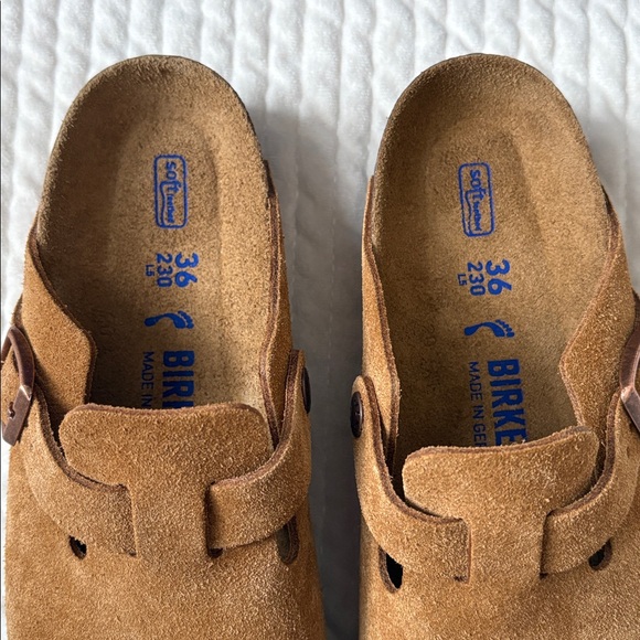 Birkenstock Boston Soft Footbed Clog in Mink Suede - Picture 2 of 8